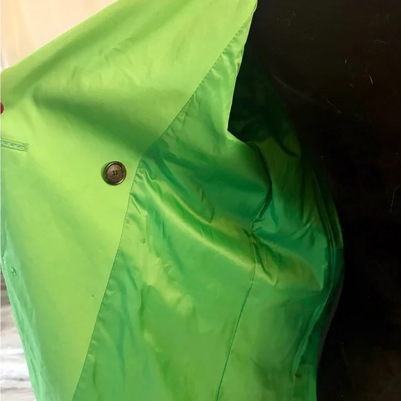 Anne Klein Spring Lime Green Belted Trench Coat - Picture 9 of 12